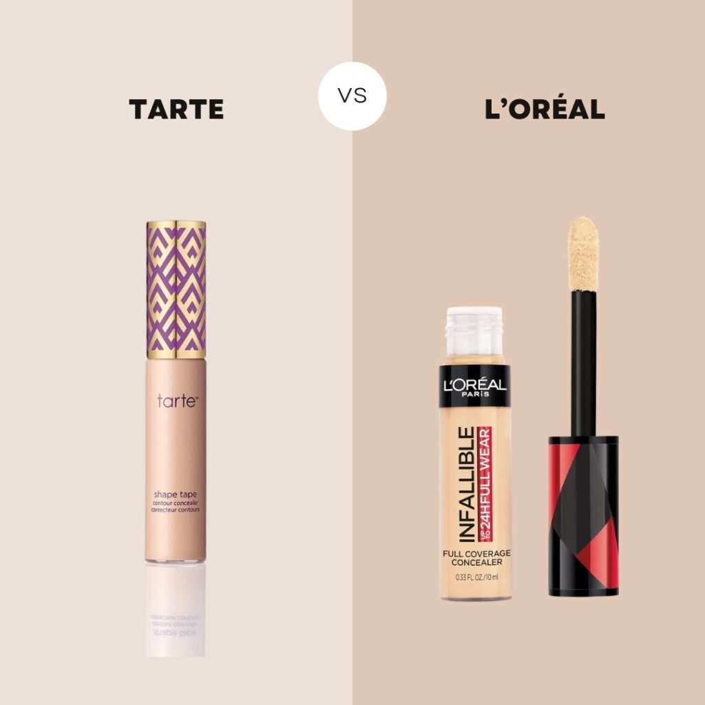 Tarte Shape Tape vs L'Oreal Paris Infallible