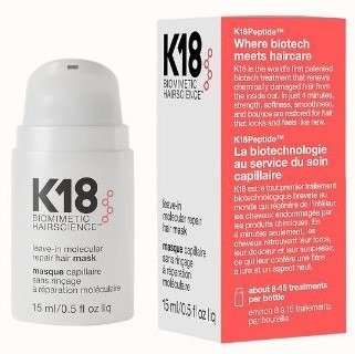 K18 Mini Leave-In Molecular Hair Mask, Repairs Dry or Damaged Hair